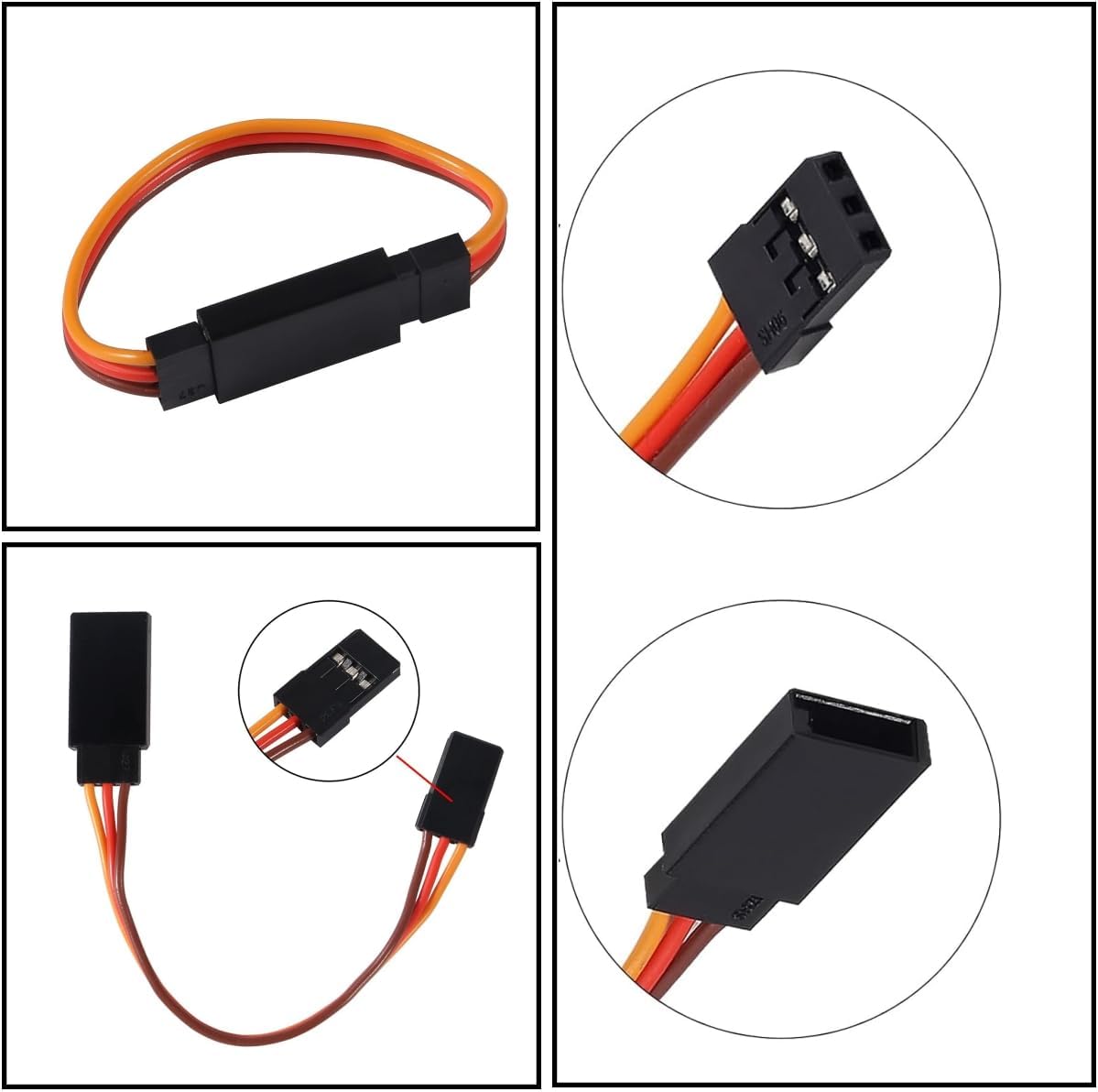 22 Cavi Prolunga Servo JR 3 Pin 22AWG + Y Splitter 1 a 2 RC Drone Auto Elicotteri Aeromodelli