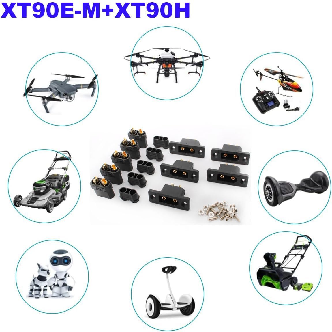 Set 5 Pairs XT60E-M | Mountable Male and Female Connector for Battery | Ideal for RC Model Airplanes, FPV Racing Drones