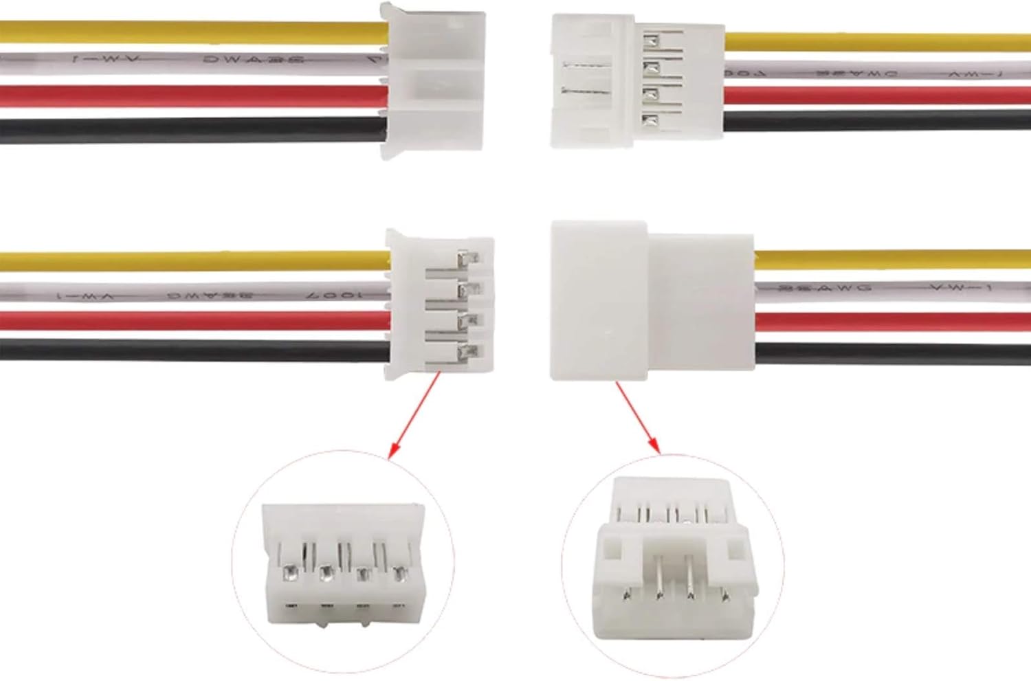 2 Pieces XT60 Parallel Male to 2 Female and Female to 2 Male 14AWG Cable | RC Lipo Battery Adapters | Drones, Cars, Airplanes, Model Builders