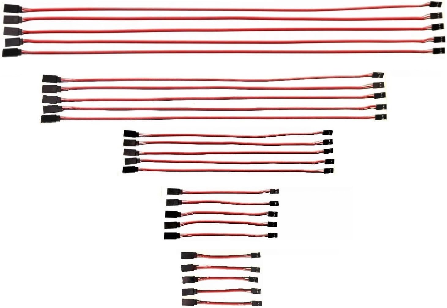 25 Cavi Prolunga Servo JR Futaba 3 Pin 26AWG 30 Core 10-60cm RC Drone Auto Elicotteri