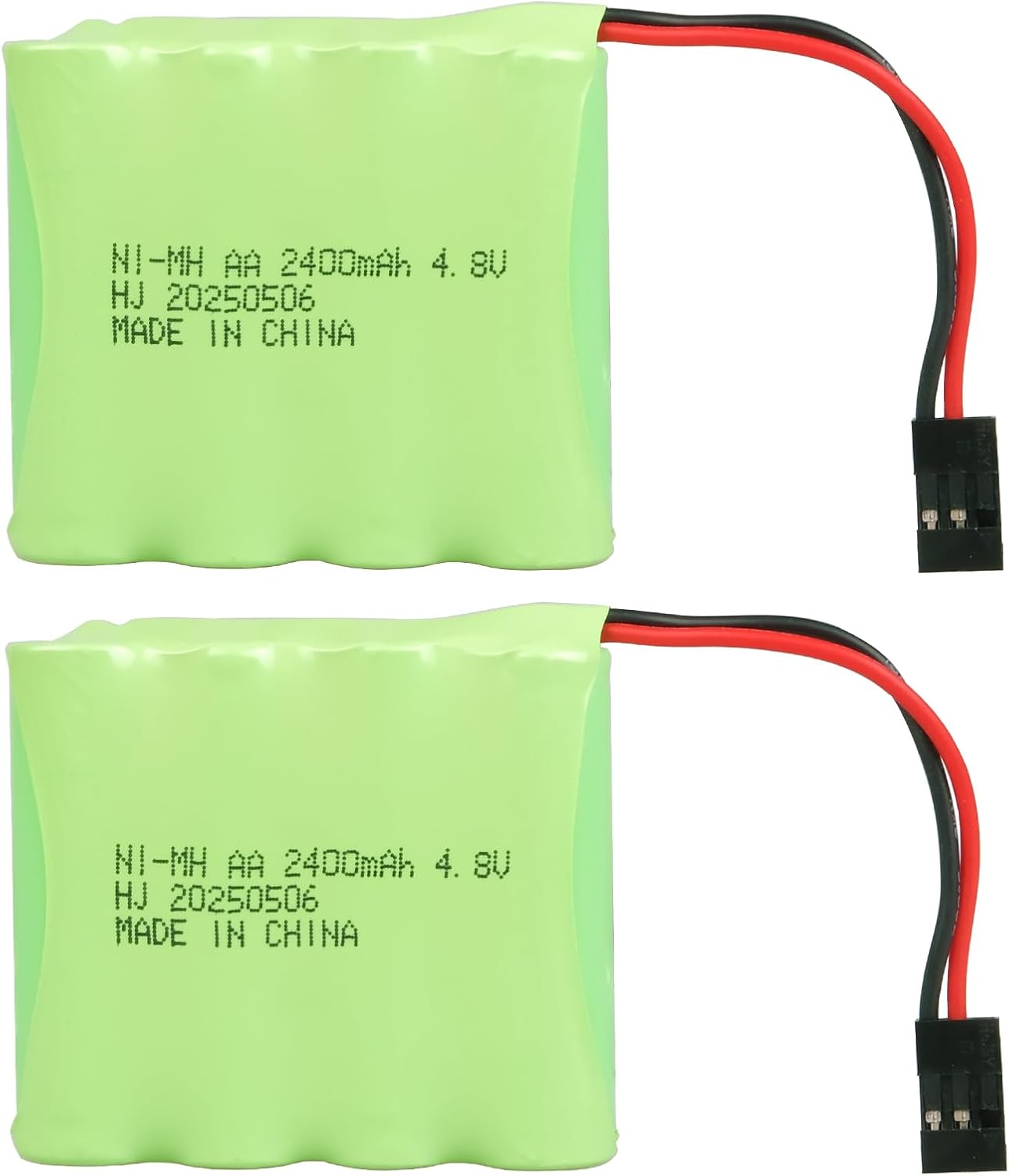 2 Batterie NiMH AA 4.8V 2400mAh Hitec Ricaricabili per RC e Ricevitori