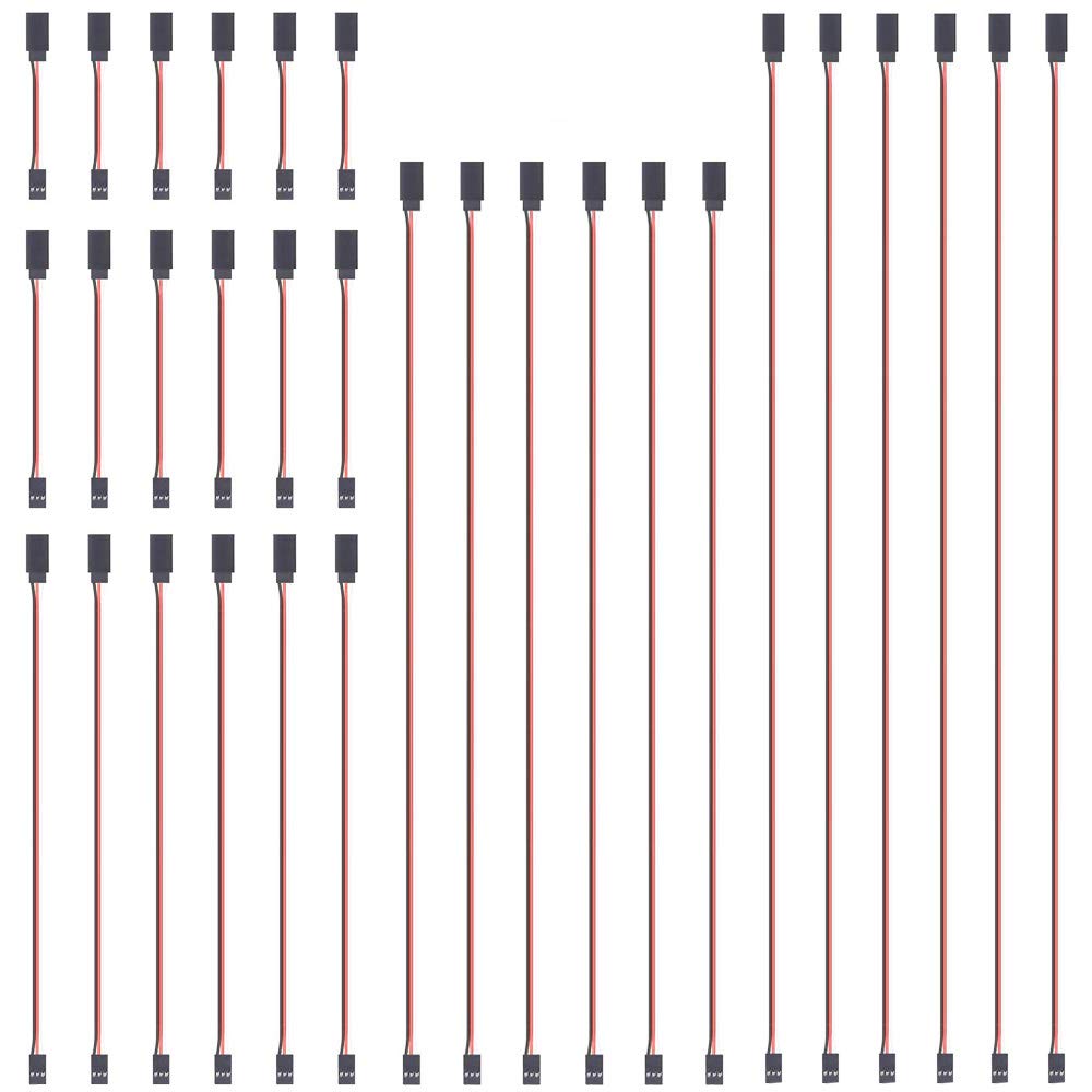 30 Cavi Prolunga Servo JR Futaba 3 Pin 22AWG 60 Core 10-60cm RC Drone Auto Elicotteri