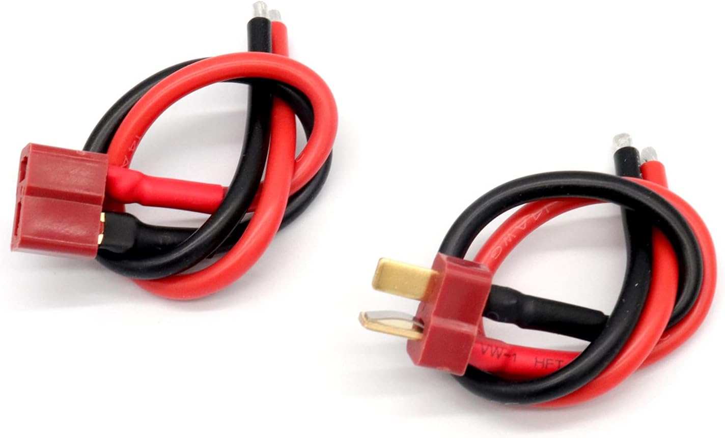 2 Pieces XT60 Parallel Male to 2 Female and Female to 2 Male 14AWG Cable | RC Lipo Battery Adapters | Drones, Cars, Airplanes, Model Builders