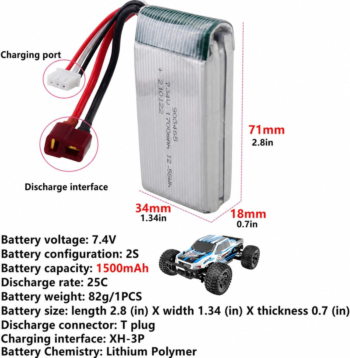 2 Batterie al Litio 7.4V 1500mAh con Caricatore USB 2 in 1 | Compatibili con 9200, 9200E, HB101, 200E, 9202E, 9203E, 9204E, 9205E, 9206E, 2995, YC300, HM101, HM123, 9125