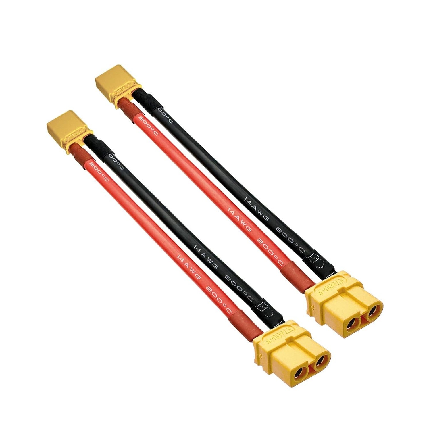 2 Stück XT60 Parallelkabel Stecker auf 2 Buchsen und Buchse auf 2 Stecker 14AWG | RC Lipo Akku-Adapter | Drohnen, Autos, Flugzeuge, Modellbau