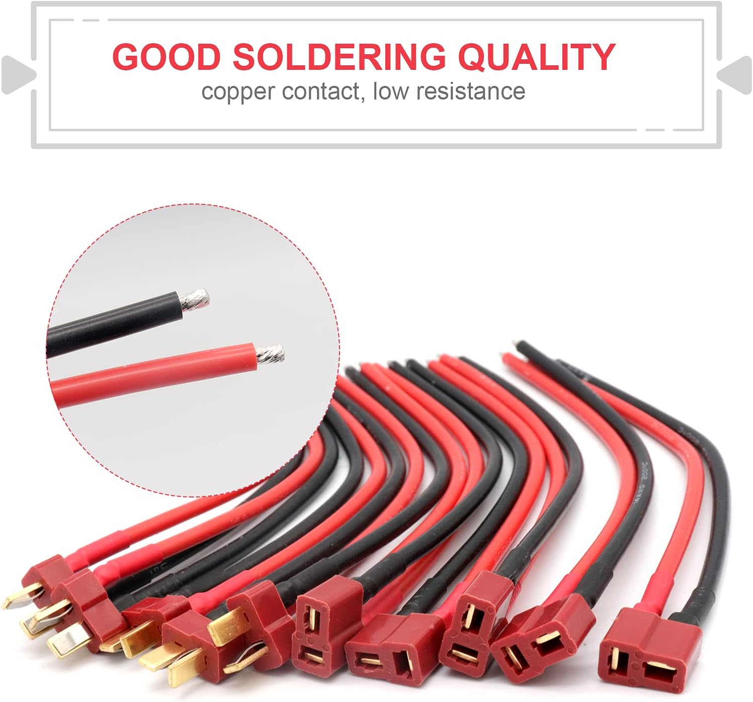 2 Pieces XT60 Parallel Male to 2 Female and Female to 2 Male 14AWG Cable | RC Lipo Battery Adapters | Drones, Cars, Airplanes, Model Builders