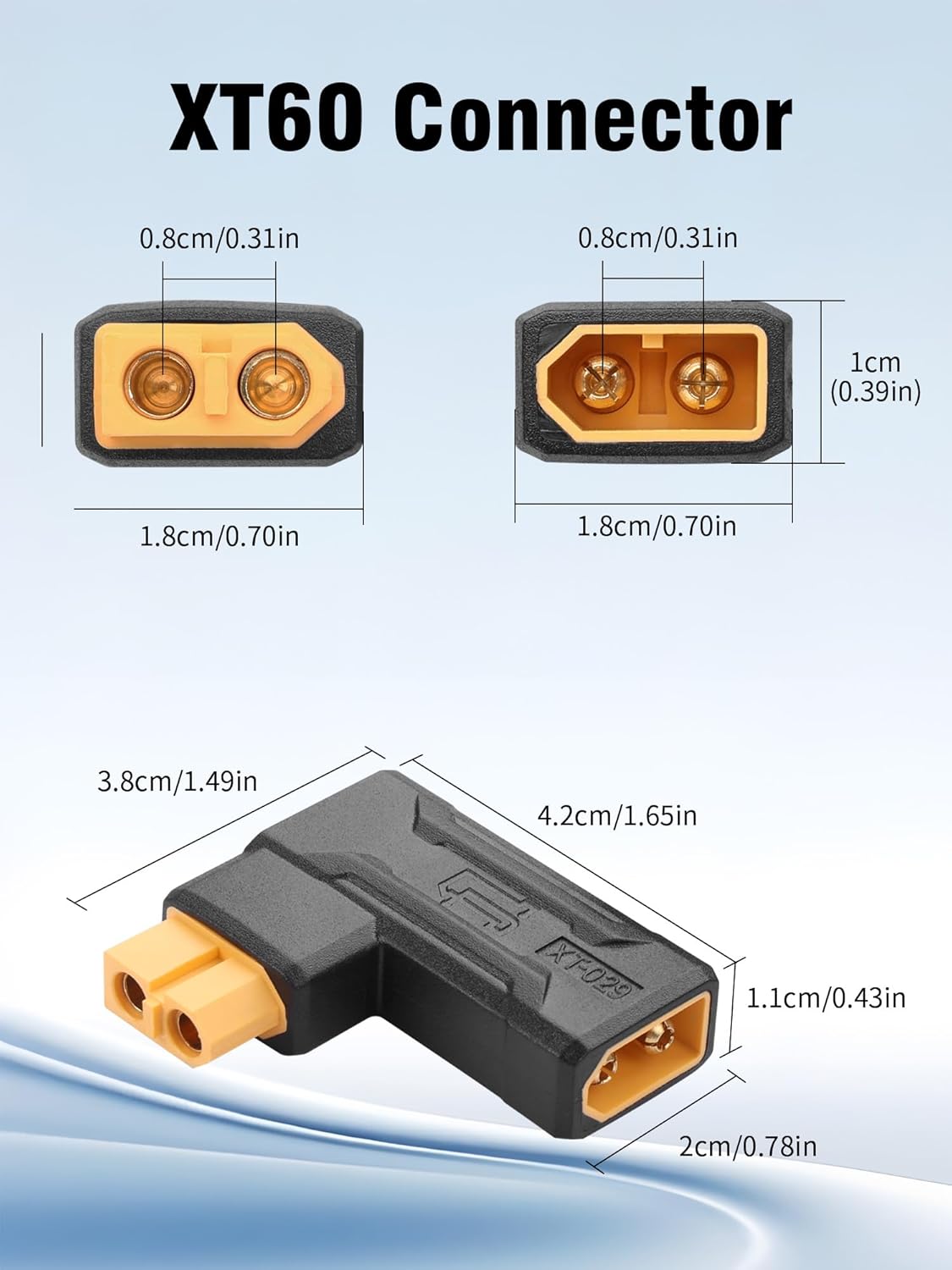 2 Stück XT60 Parallelkabel Stecker auf 2 Buchsen und Buchse auf 2 Stecker 14AWG | RC Lipo Akku-Adapter | Drohnen, Autos, Flugzeuge, Modellbau