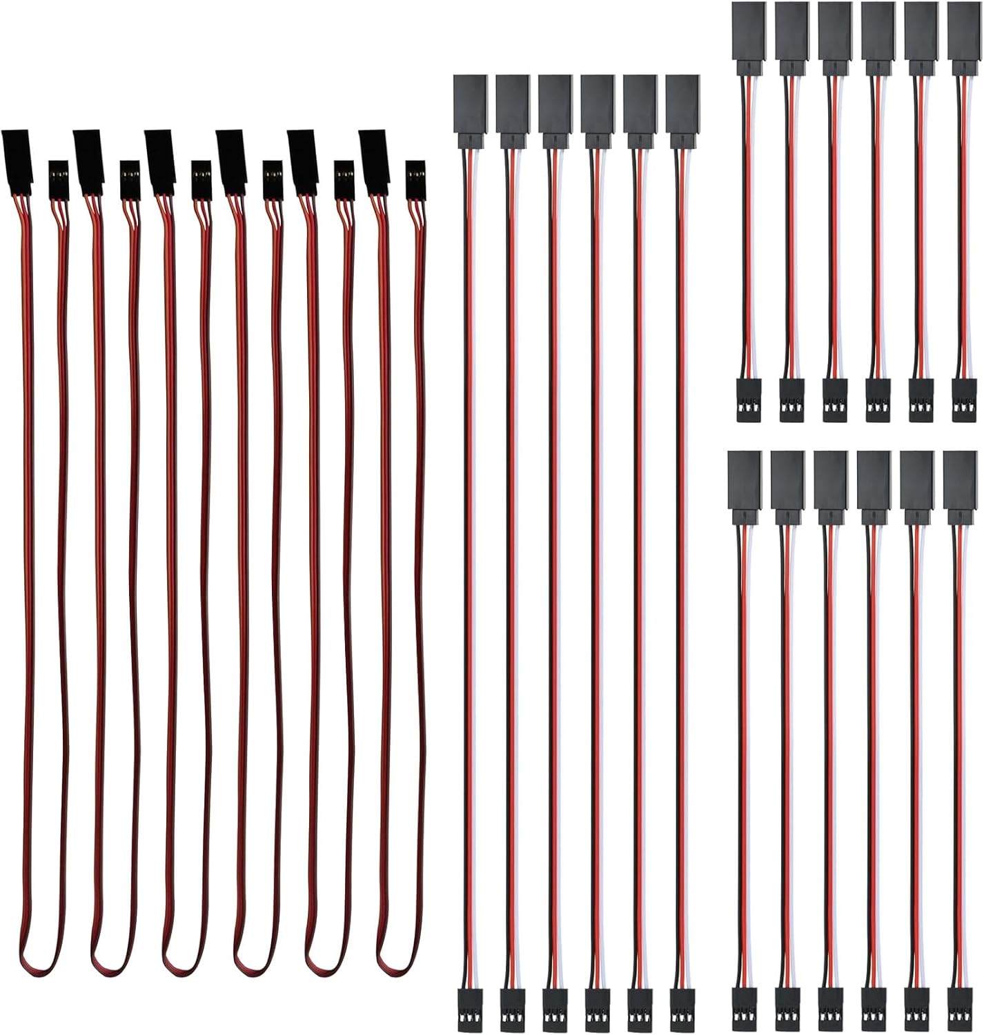 2 Pieces XT60 Parallel Male to 2 Female and Female to 2 Male 14AWG Cable | RC Lipo Battery Adapters | Drones, Cars, Airplanes, Model Builders