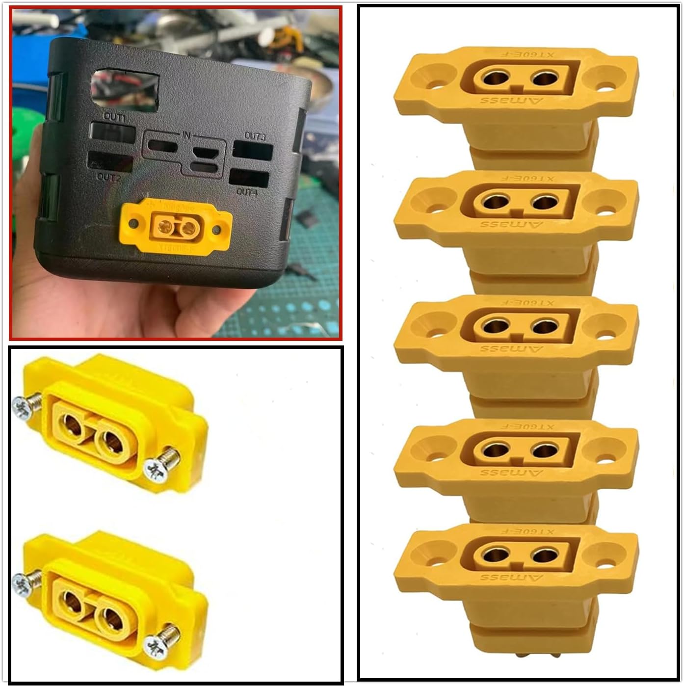 Set 5 Pairs XT60E-M | Mountable Male and Female Connector for Battery | Ideal for RC Model Airplanes, FPV Racing Drones