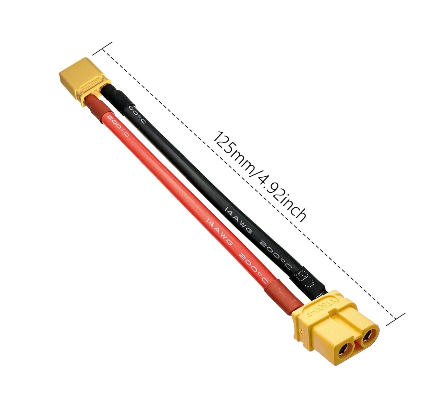 2 Stück XT60 Parallelkabel Stecker auf 2 Buchsen und Buchse auf 2 Stecker 14AWG | RC Lipo Akku-Adapter | Drohnen, Autos, Flugzeuge, Modellbau