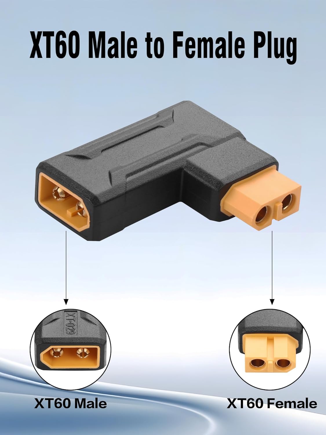 2 Stück XT60 Parallelkabel Stecker auf 2 Buchsen und Buchse auf 2 Stecker 14AWG | RC Lipo Akku-Adapter | Drohnen, Autos, Flugzeuge, Modellbau