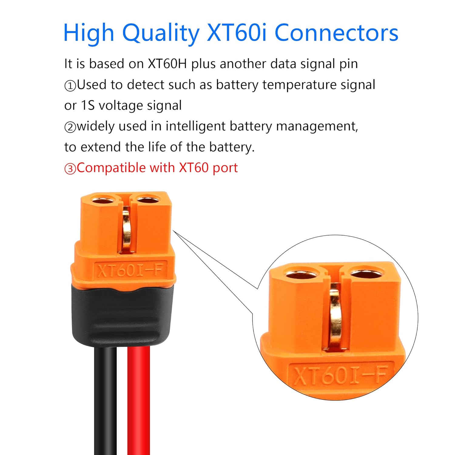2 komada XT60 paralelnih kabela – Muški na 2 Ženska i Ženski na 2 Muška (14AWG) | Adapteri za LiPo RC baterije | Za dronove, RC aute, avione, modelarstvo
