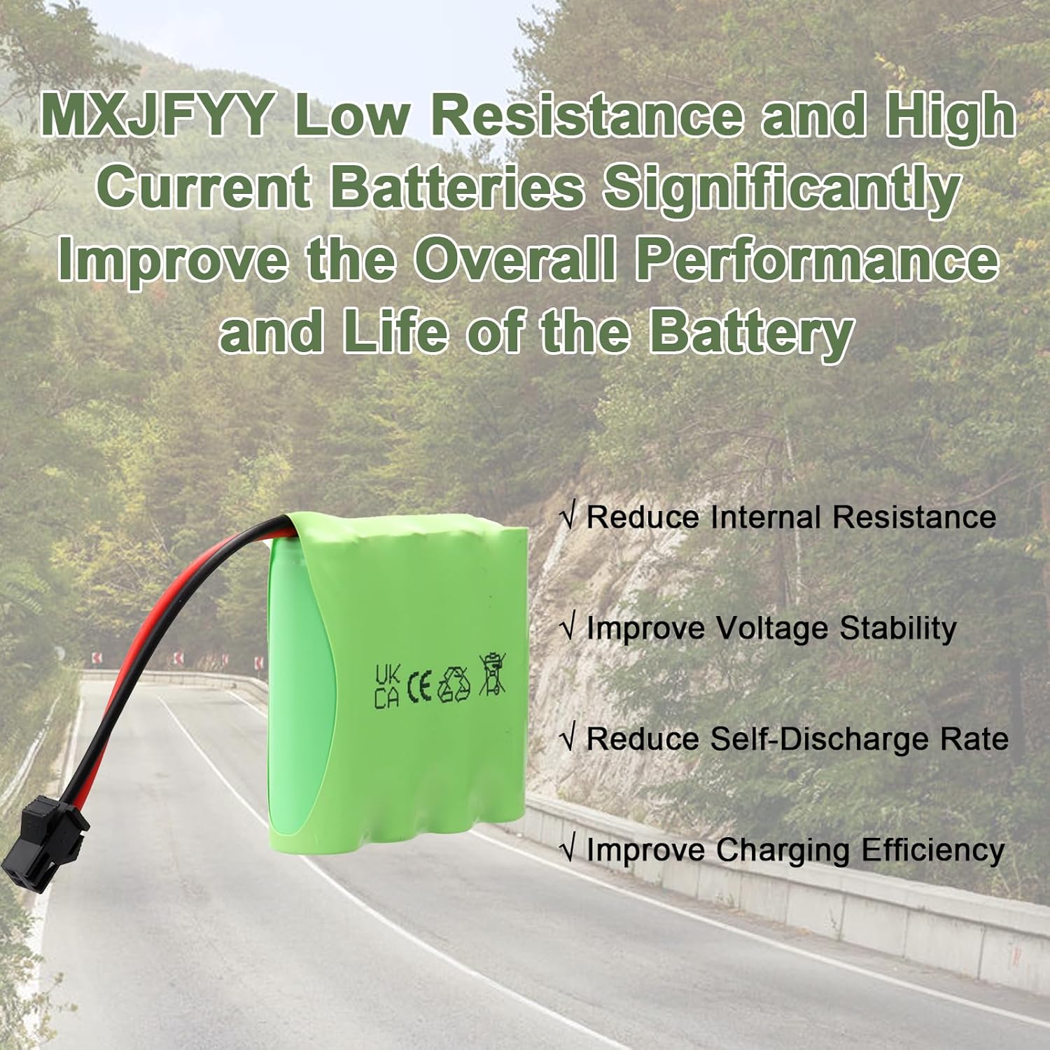 2 Batterie NiMH 4.8V 2400mAh SM-2P Ricaricabili per RC Auto e Modellismo