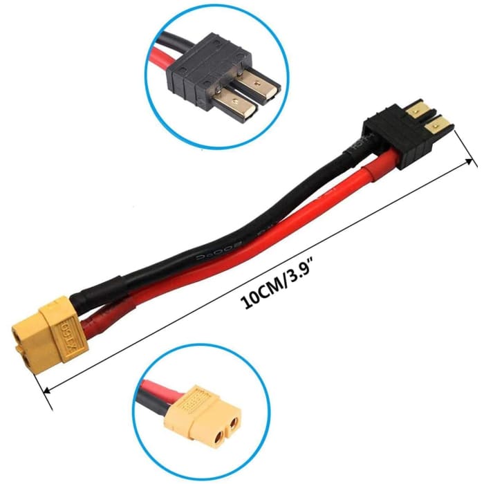 3 Adaptateurs XT60 Mâle Vers TRX Femelle – Pour Batteries LiPo Traxxas, Longueur 5 Cm Adaptateur Connecteur 3 Adaptateurs XT60 Mâle Vers TRX Femelle – Pour Batteries LiPo Traxxas, Longueur 5 Cm Adaptateur Connecteur