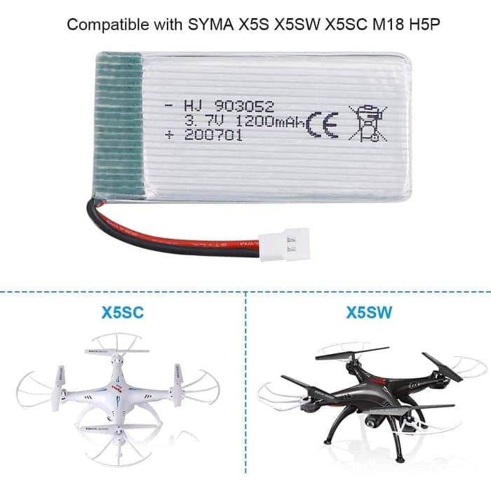 Batterie Lipo 3.7v, 850mAh pour Syma X5SC X5SW Quadcopter RC Drones