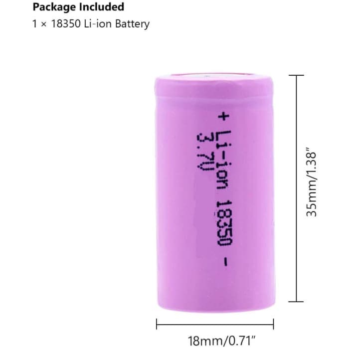 2 Pezzi Batterie 18350 Litio Ricaricabile 1S da 3.7V 850mAh per e-cigarette, Torce, Rasoi, RC, Controllers.