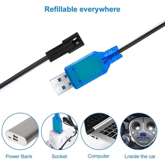 Buy 1 pièce SM-2P 250mAh sortie câble de chargeur USB de voiture RC pour  batteries 6V Ni-Mh at YUNIQUE GREEN-CLEAN-POWER for only €16.99
