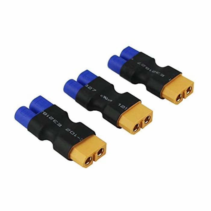 3 Pieces EC3 Male to XT-60 Female XT60 LiPO Battery Connector Adapter (Pack  of 3)