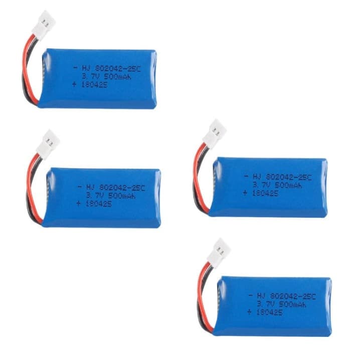 4 Pezzi Batterie Lipo Ricaricabili 3.7v, 500mAh per Rc Droni Quadricotteri HUBSAN X4 H107L H107C H107D H107 V252 JXD 385.