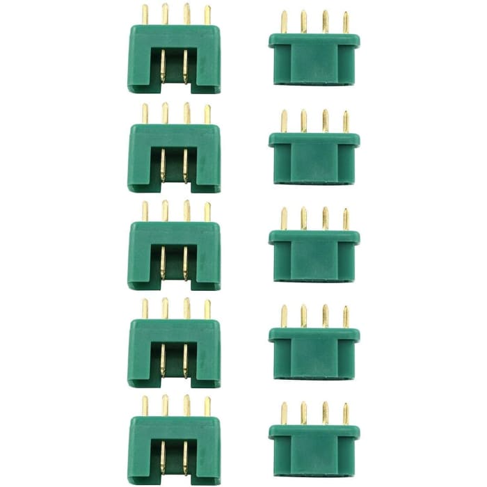 5 Paia MPX di Alta qualità, Maschio-Femmina, connettori per batterie da modellismo RC Lipo (Verde).