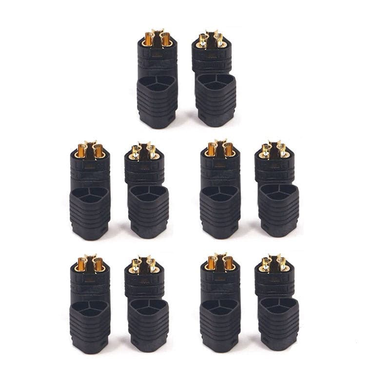 5 Paia di Connettori MT60 di Alta qualità, Spina 3.5mm Attacco ESC, Maschio-Femmina, connettori per batterie da modellismo RC Lipo, Colore Nero Metallo Nikel.