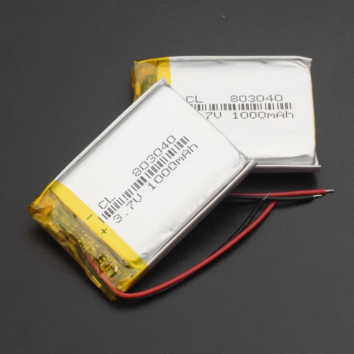 Batteria Lipo Ricaricabile 803040 (3.7v, 1000mAh Lipo) per Altoparlante, Bluetooth, GPS, PDA,.