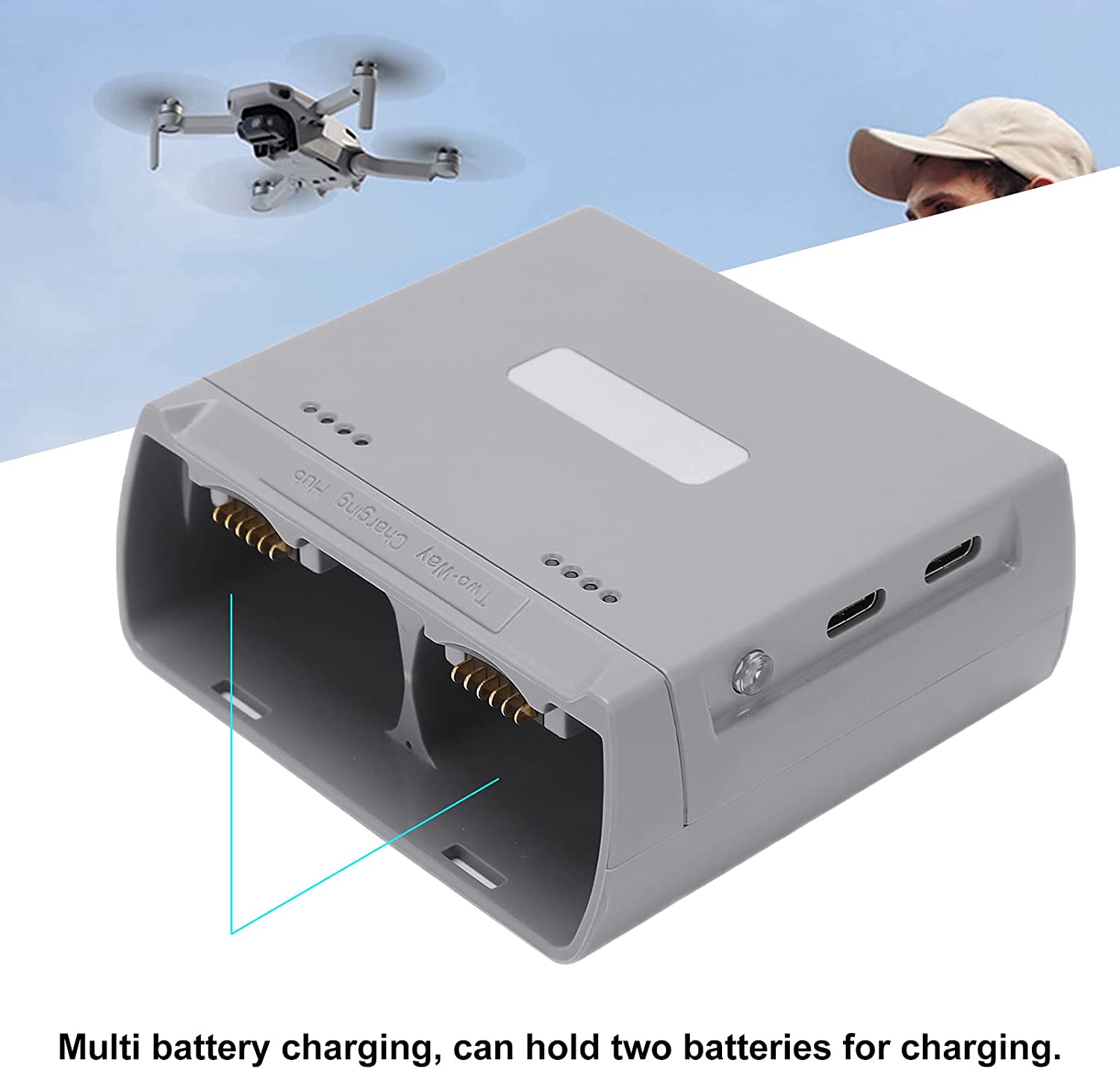 Two Way Charging Hub Drone Batteries Charger for DJI Mini 2/Mini SE  Accessories