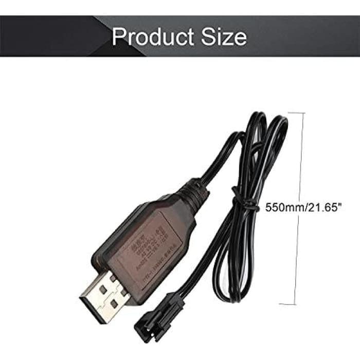 Cavo Caricatore USB SM-2P 250mAh Output RC Auto per batterie 6V Ni-Mh.